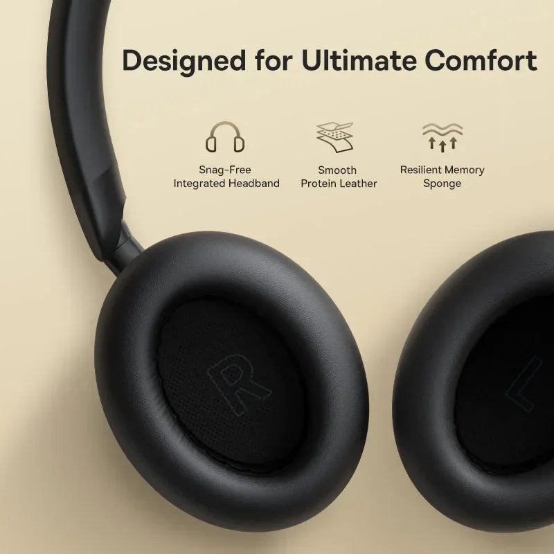 Tidesmit Wireless Noise Cancelling Headphones - 80H Playtime Hi-Res Audio Tidesmit