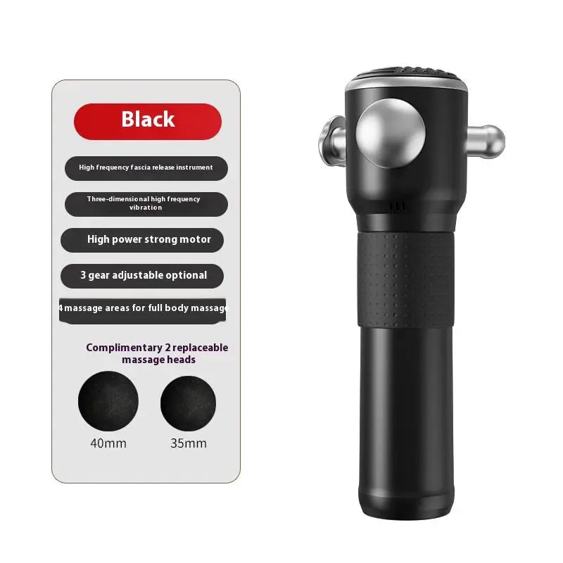 Fascia Massage Gun: Portable Metal Deep Tissue Recovery Device Fascia Gun black Tidesmit