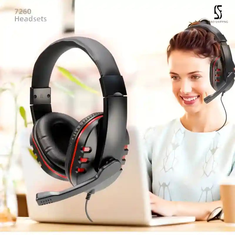 Wired Over-Ear Headset with Microphone for Professional Work Calls Tidesmit