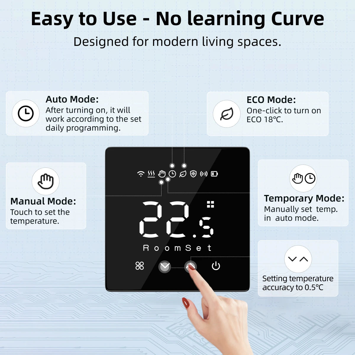 Tuya thermostat wifi smart gas boiler/water electric floor heating controller  temperature remote controller with google alexa