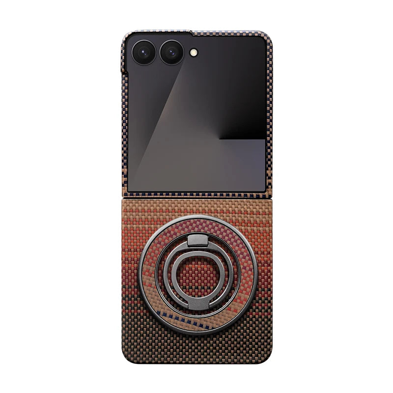 Samsung Galaxy Z Flip 7 Aramid Fiber Case with Magnetic Holder E Shell and Holder Galaxy Z Flip7 Tidesmit