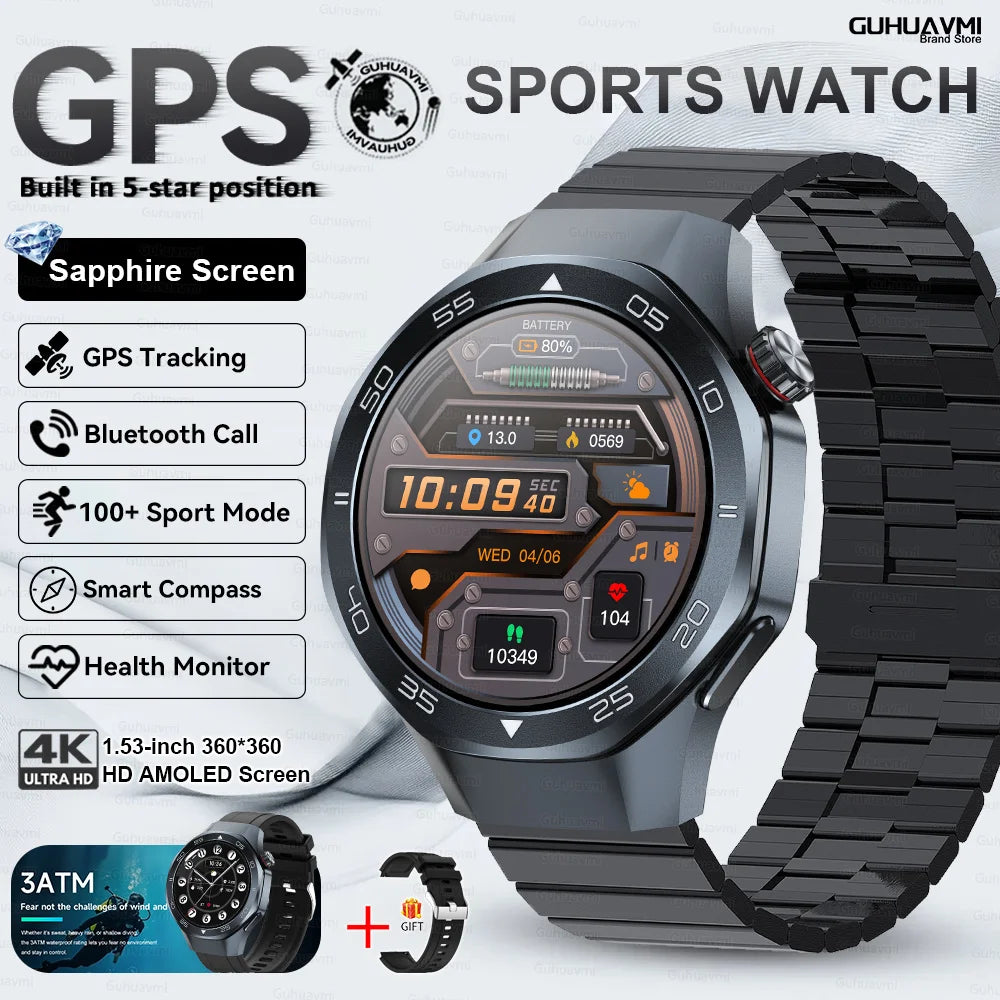 2026New Original Premium Sports SmartWatch Ultra 1.53“Display Built-in GPS Compass 3ATM Waterproof Call Fitness Tracker Bracelet