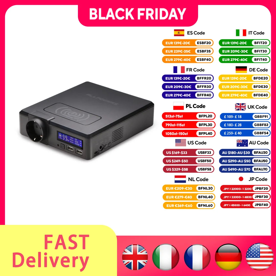 Portable Power Station 154Wh with Fast Charging PD Power Delivery Tidesmit