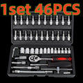 1 Set of 46-Piece Car Repair Tool Set, Ratchet Wrench Tool Box, Car Maintenance Socket Repair Kit, Hardware Kit, Multifunctional Car Repair Tool Kit