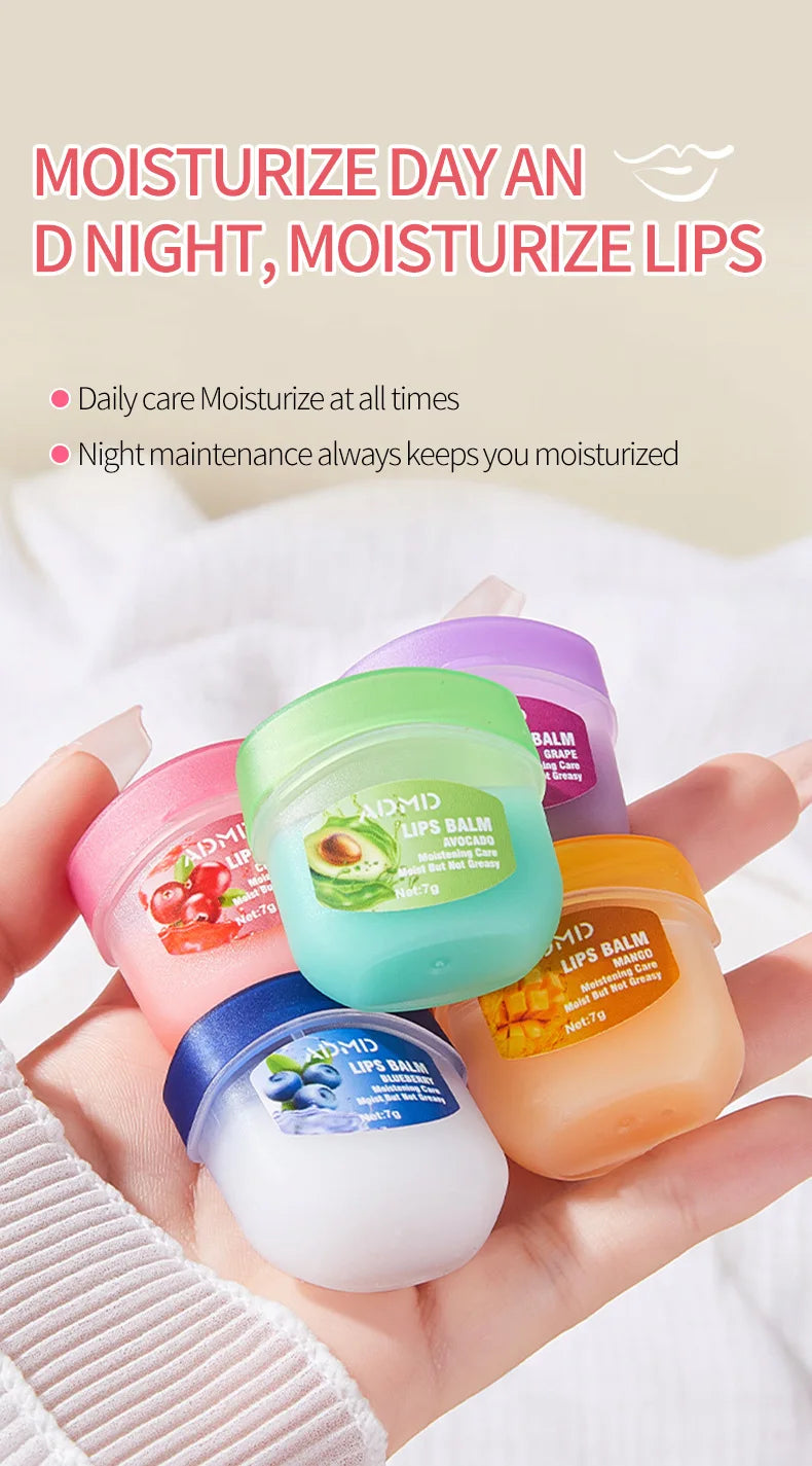 Moisturizing Lip Balm Set: 8pc Fruit Lip Treatment by Tidesmit Lip Care Tidesmit