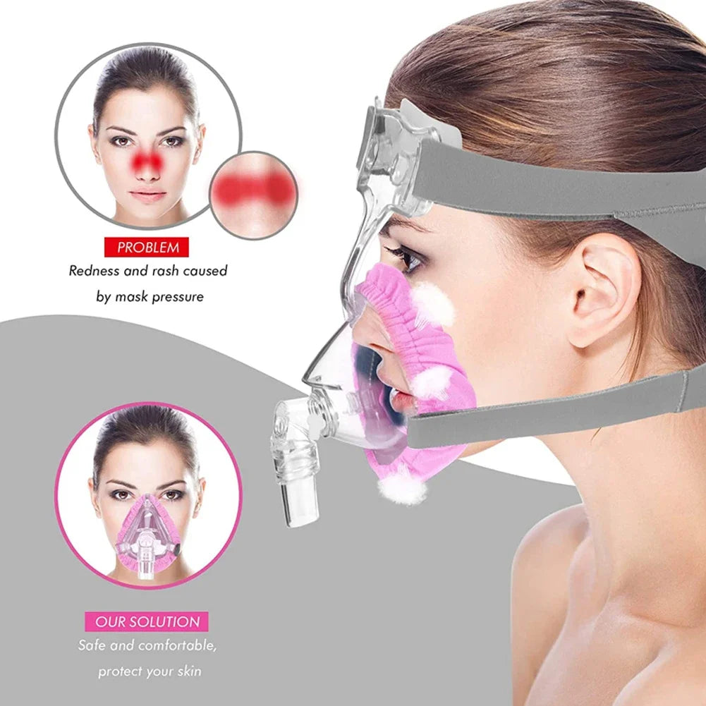 CPAP Mask Liners for Full Face Masks Moisture Wicking, Pressure Reducing, Comfort Enhancing,Washable,Cotton Cover