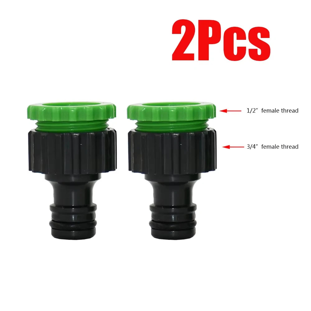 2Pcs Quick Coupling Adapter with 1/4 (ID 4mm) or 3/8'' (8mm) Barbed Connector for Irrigation Garden Watering Gardening Tools
