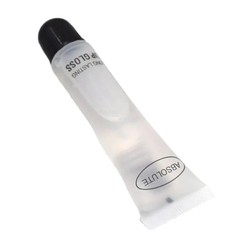 Clear, moisturizing lip gloss tube in a transparent, long-lasting smoothing formula for hydrated, plump lips.