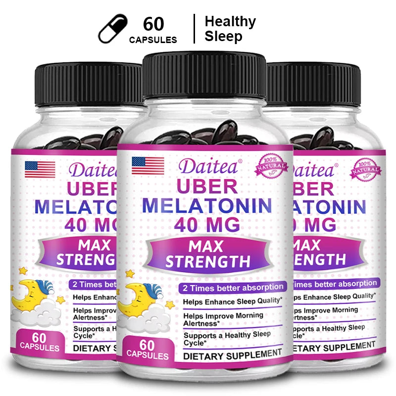 Melatonin - Dietary Supplement To Improve Nighttime Sleep Quality and Improve Insomnia, Reduce Waking Time, Boost Immunity