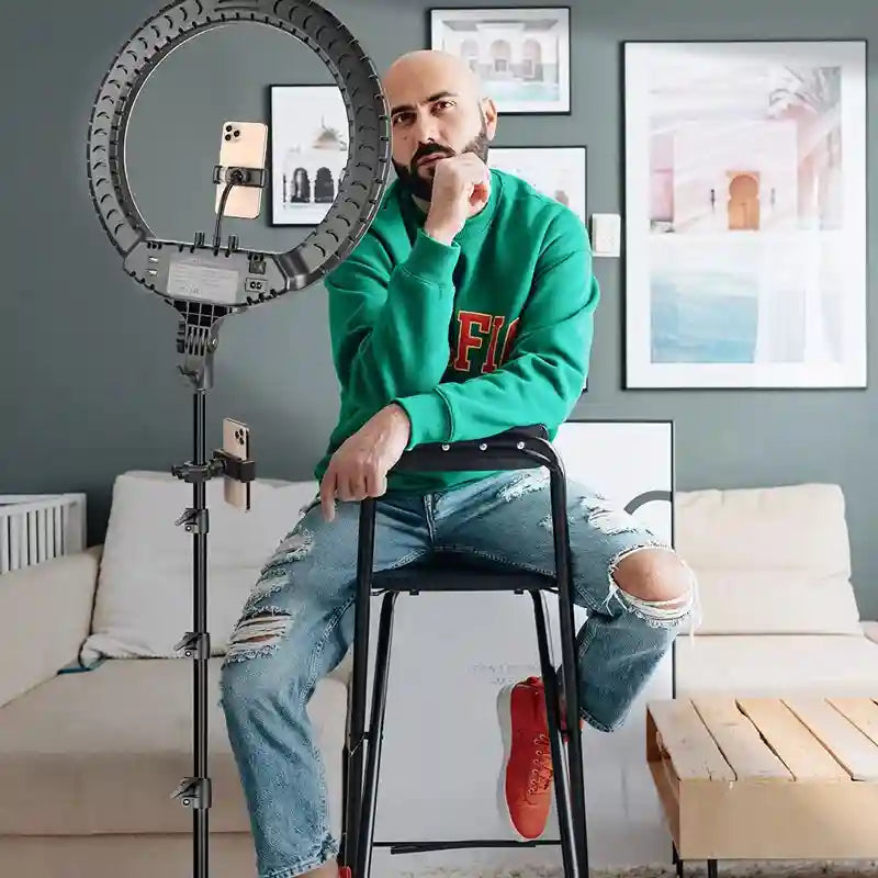 18 Inch LED Ring Light with Adjustable Tripod Stand for Content Creation Tidesmit