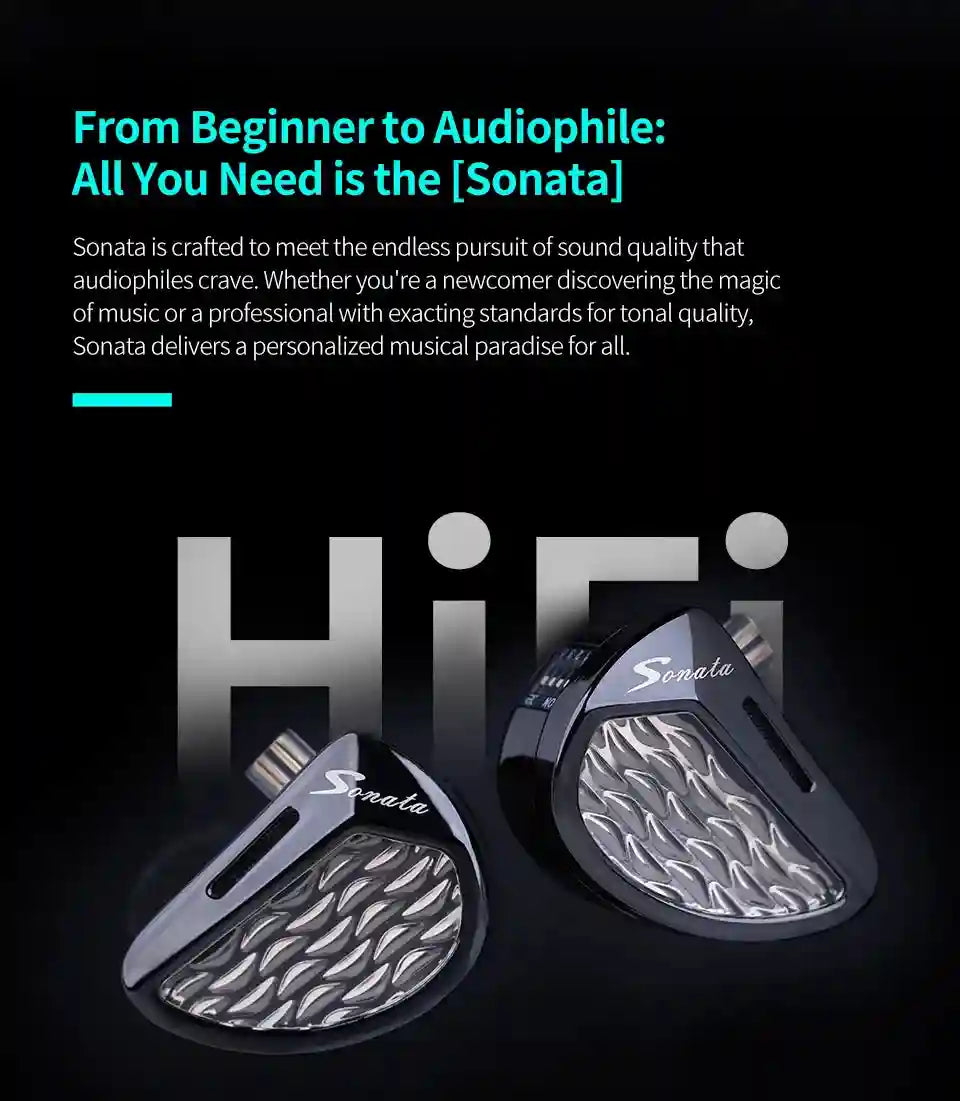 KZ Sonata HiFi Wired Gaming Headphones with Tunable Balanced Armature Tidesmit