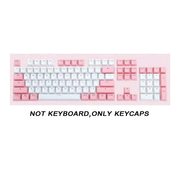 104 Key OEM Backlit Keycaps Set ABS Keycaps Double Shot Cyan White Key Caps for Mx Cherry Gateron Switch Mechanical Keyboard Kit