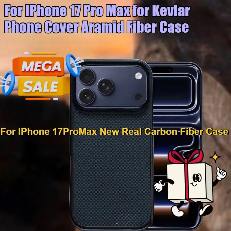 iPhone 17 Pro Max Aramid Fiber Case - Slim Military-Grade Shockproof Cover Tidesmit