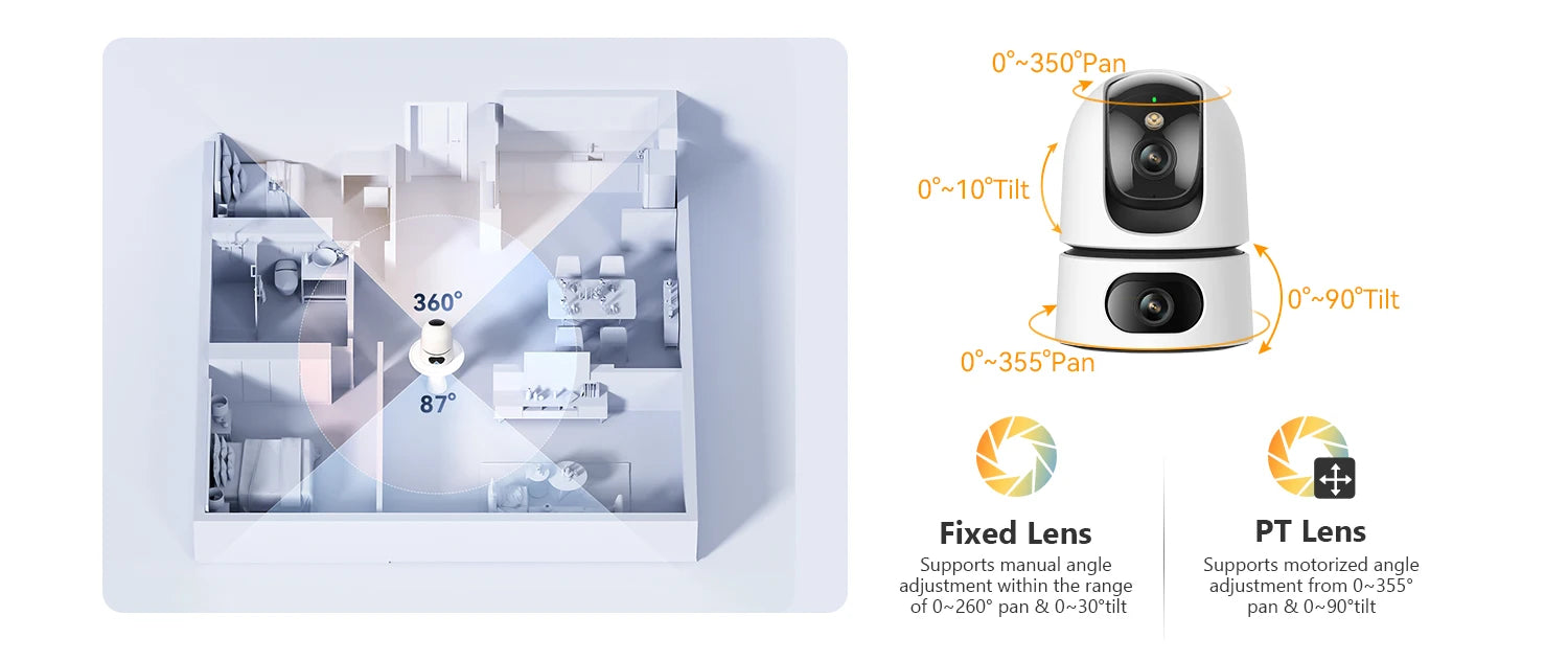 IMOU 360° PTZ Dual Lens IP Camera Human Pet Detection Security Camera Baby Monitor AI Color Night Vision Surveillance wifi Cam