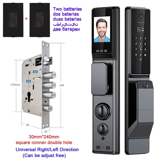 Waterproof Outdoor Smart  Lock Wifi Alexa Tuya APP Aluminium Alloy Material Fingerprint Password Smart Door Lock With Camera