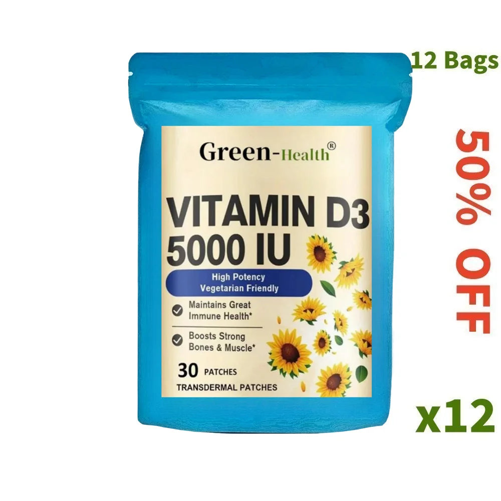 Tidesmit 30 Vitamin D3 Transdermal Patches for bone, muscle, and heart health support.