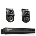 Movols 6MP XMEYE POE Surveillance System Dual Lens PTZ Two Way Audio POE Security Camera System 16CH NVR Video Surveillance Kit