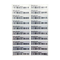 100 matte silver PET barcode 128 product labels, 40x10mm, fade-resistant, unique serial numbers for pet product tracking.