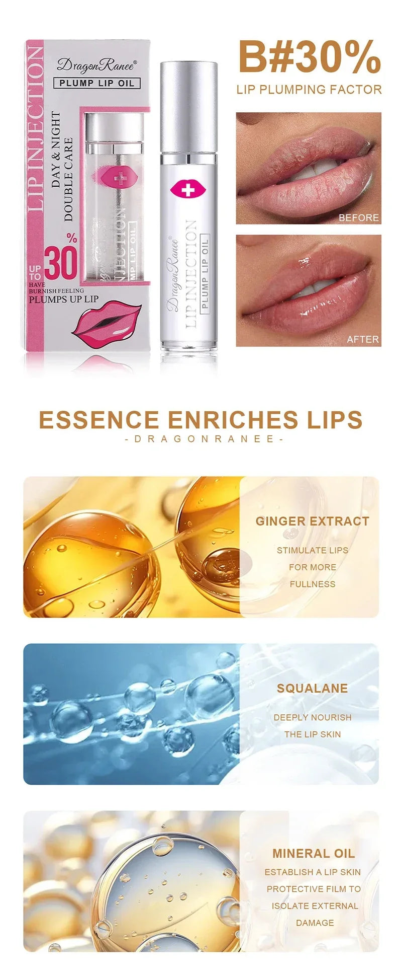 Lip Plumper Oil – Hydrating Serum for Fuller Lips – Cruelty-Free Lip Care Lip Care Tidesmit