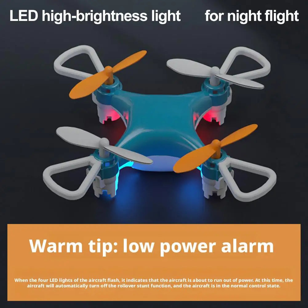 Mini Remote Control Drone - Blue Rechargeable Portable Quadcopter Tidesmit