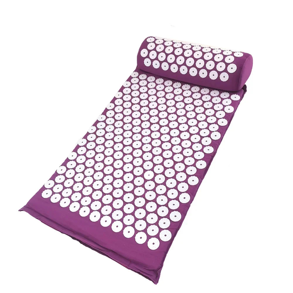 Profession Acupressure Massage Yoga Mat Touchpoints Relieve Back Body Pain Stress Spike Mat Acupuncture Mat with Pillow Cover