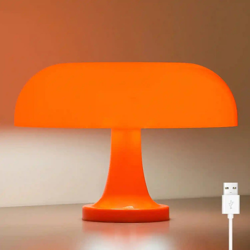 Mushroom Table Lamp - Bauhaus Bedside LED Light, 25cm Adjustable Desk Lamp Tidesmit