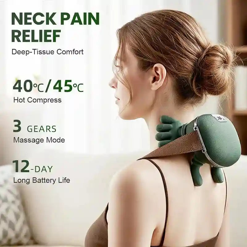 Electric Neck and Shoulder Massager with 4D Kneading and Heat Therapy Massage Roller Tidesmit