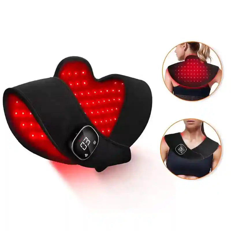Electric Neck and Shoulder Massager with Infrared Heat - Natural Black Relaxation Treatment Tidesmit
