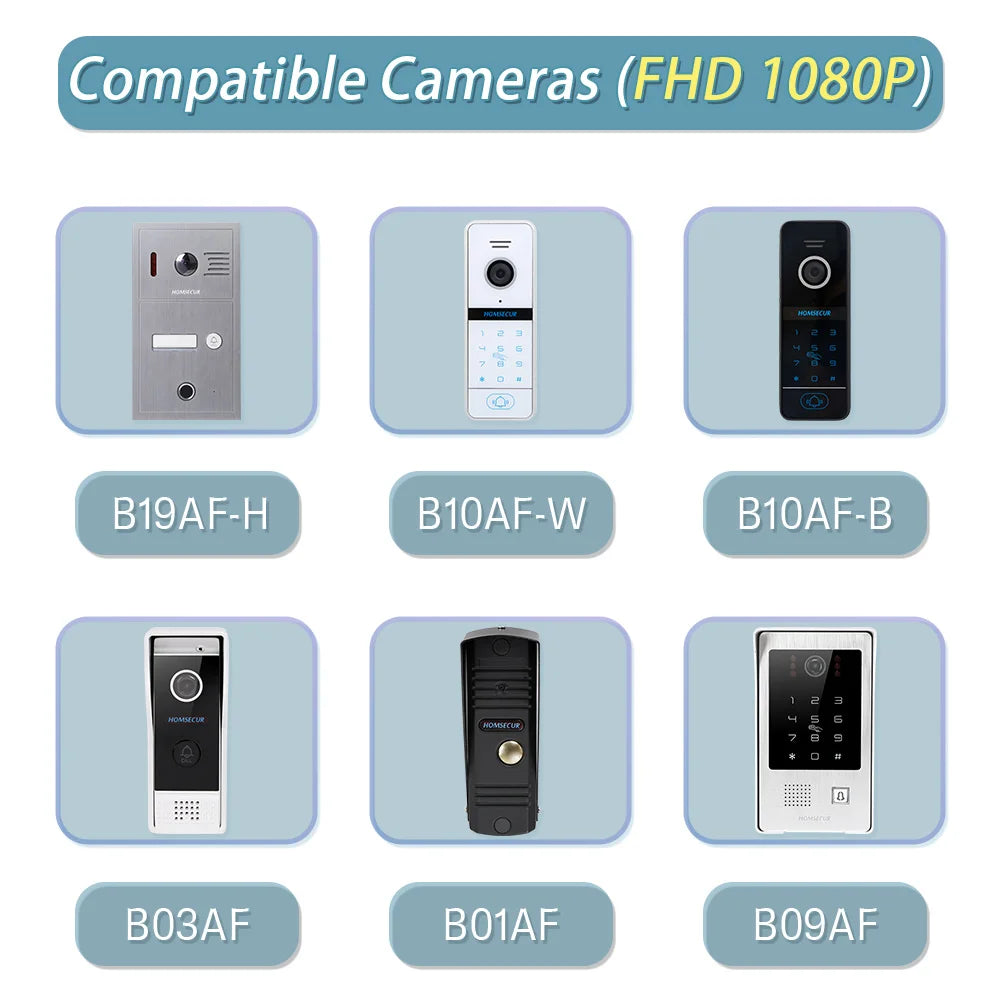 4 Wire WIFI Tuya Smart 7" Touch Screen Monitor BA15D-S Menu Motion Detection For HOMSECUR 1080P Video Doorphone Intercom