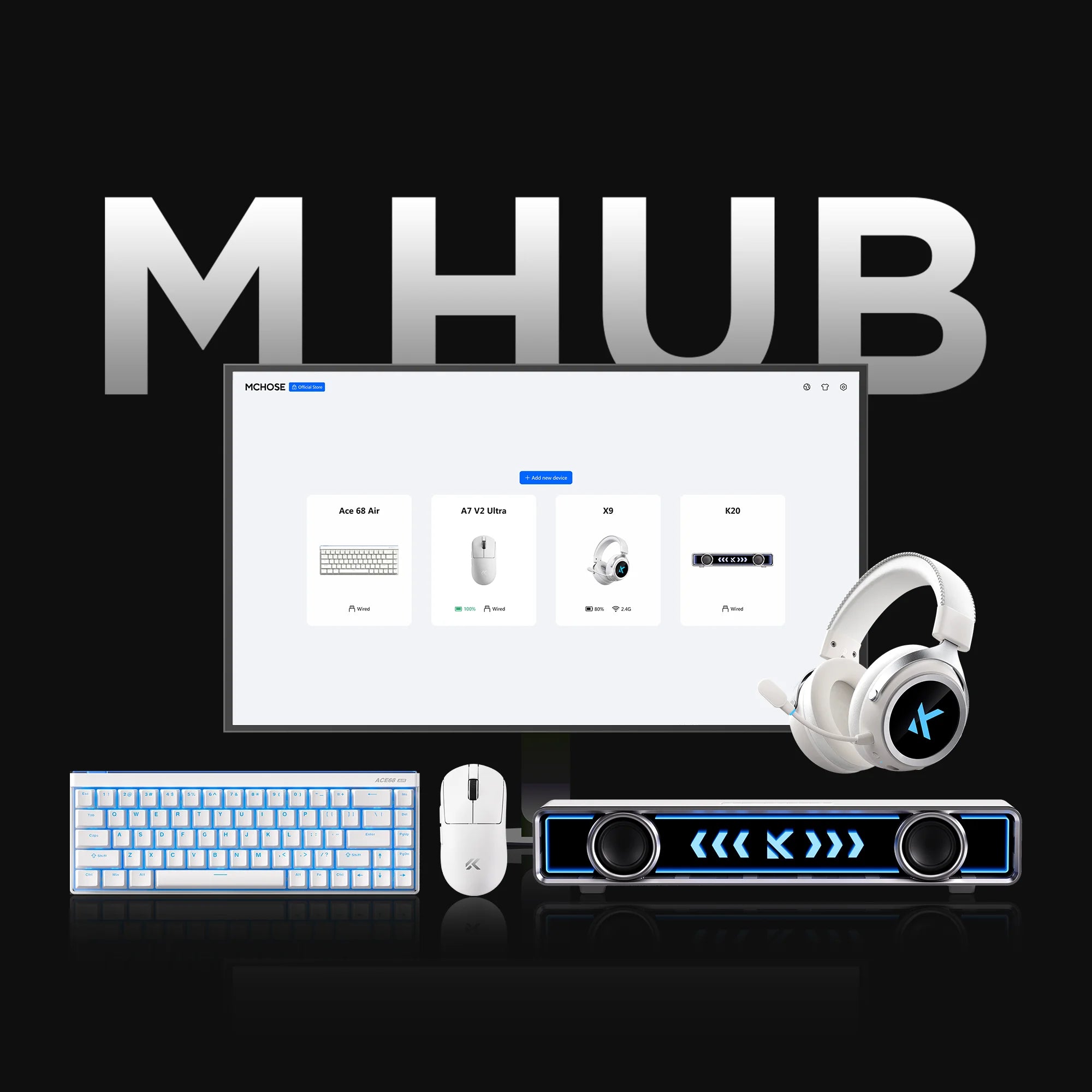 MCHOSE A7 V2 Ultra Plus Lightweight Wireless Gaming Mouse Dual 8,000Hz Polling Rate PAW3950 TI Gaming Esports Office Mouse
