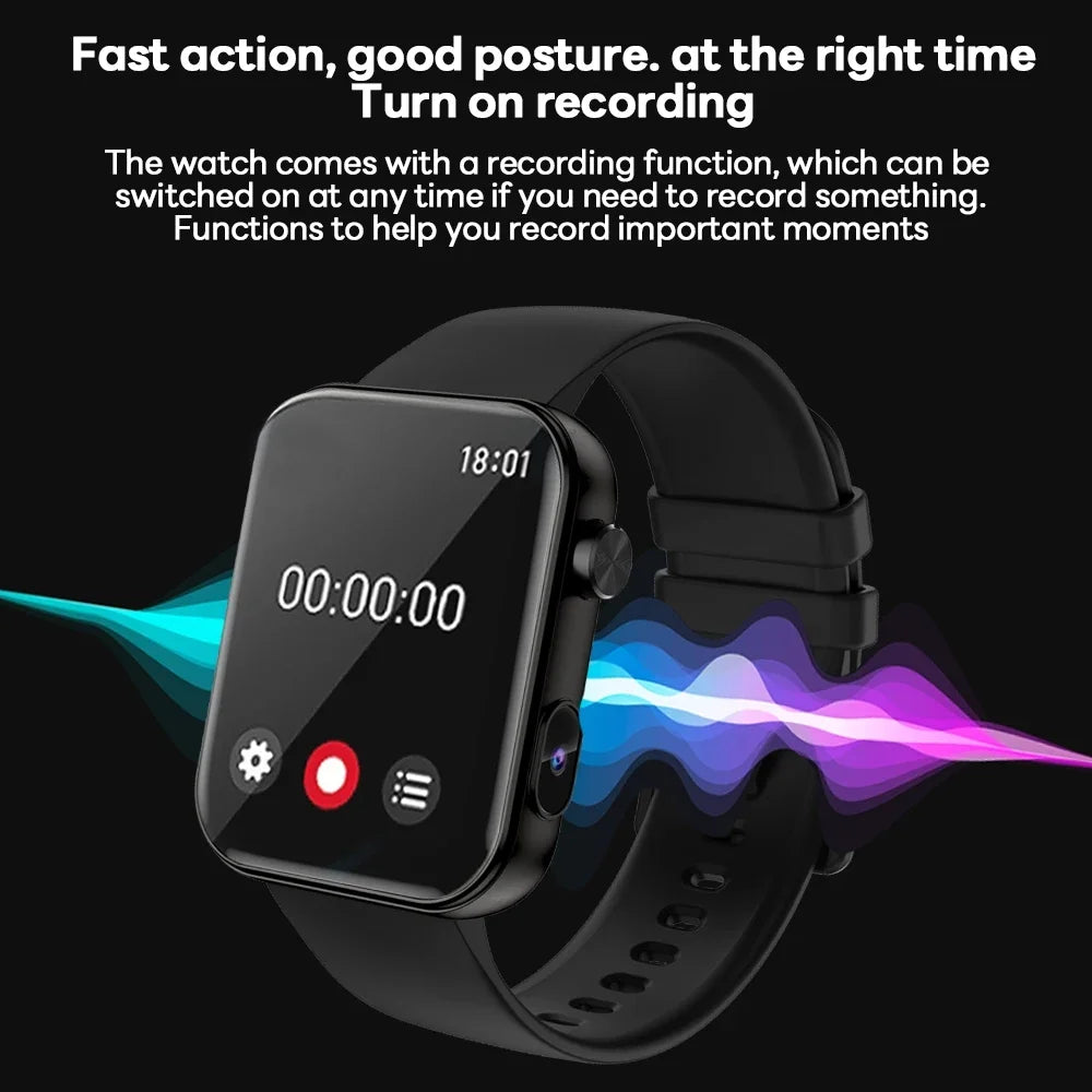 New Smart Watch Women Men Camera Take Photo Record Video Heart rate Sports Fitness Waterproof Bluetooth Call For Android iPhone
