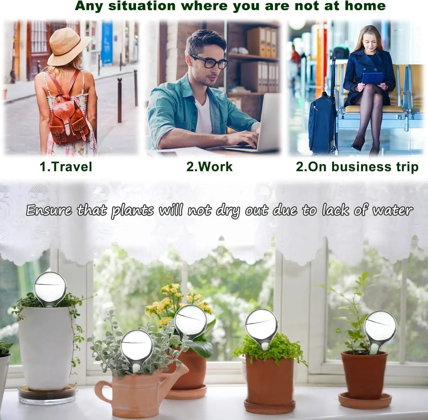12 Pack Indoor Plant Watering Balls 13x5cm Automatic Self Watering System Transparent Globes for Potted Plants Watering Bulbs