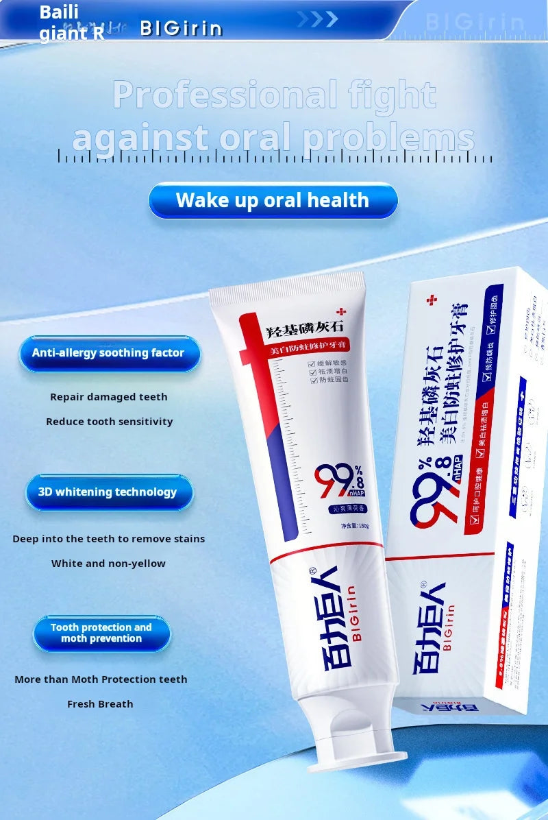 Tidesmit 99.8% pure hydroxyapatite toothpaste for teeth whitening, bad breath removal, and dental caries prevention