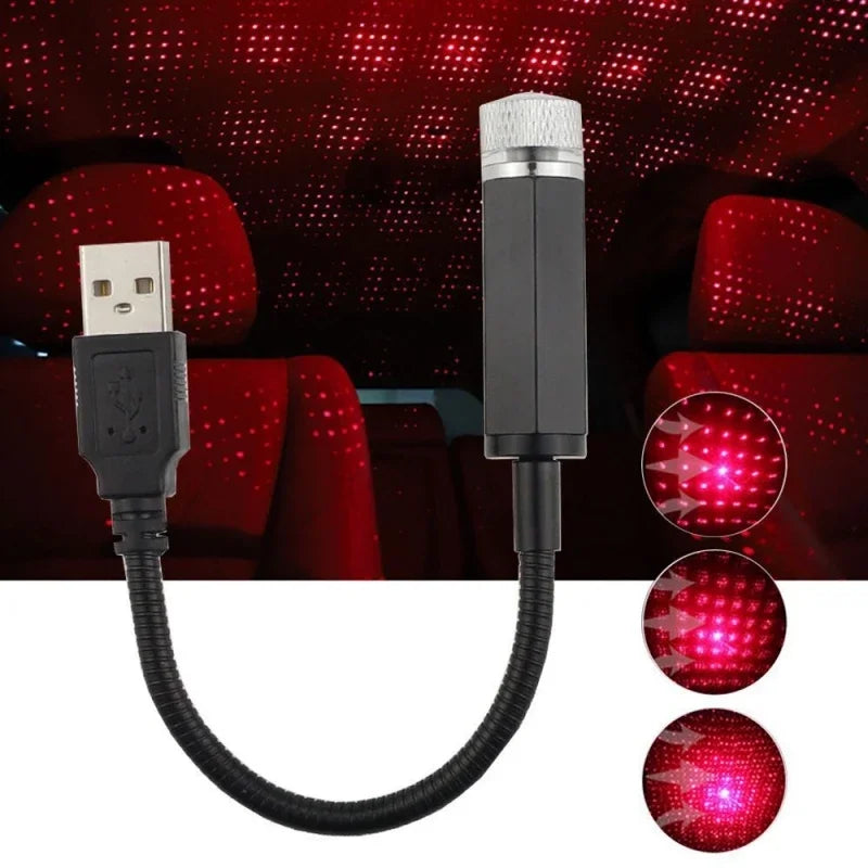 LED Car Roof Star Projector - Portable USB Galaxy Light for Auto Interiors Tidesmit