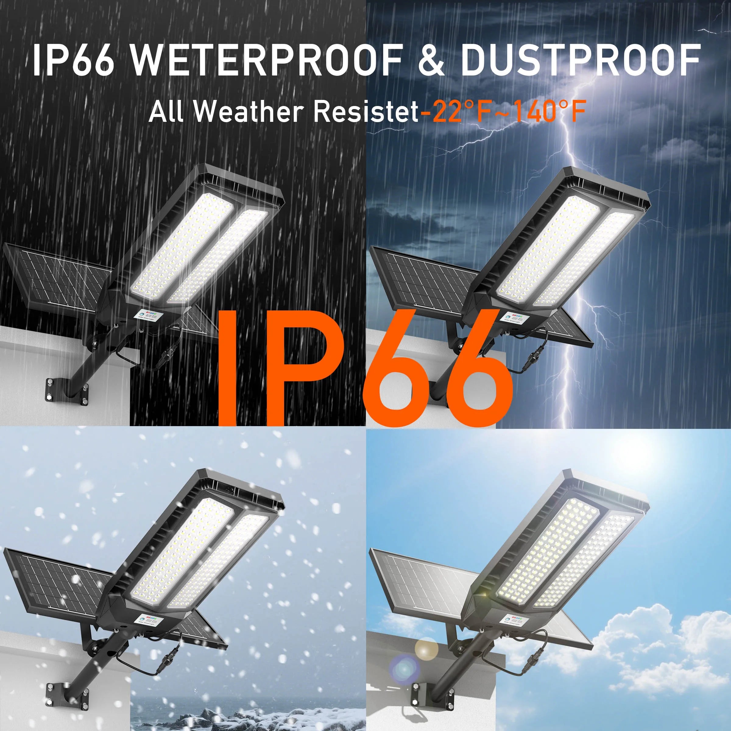 Dual Solar Panel Outdoor Light, Solar Security Light with Motion Sensor and Remote Control, Ultra Bright LED Solar Powered Light, Dusk to Dawn Waterproof Lighting for Yard Garden Driveway