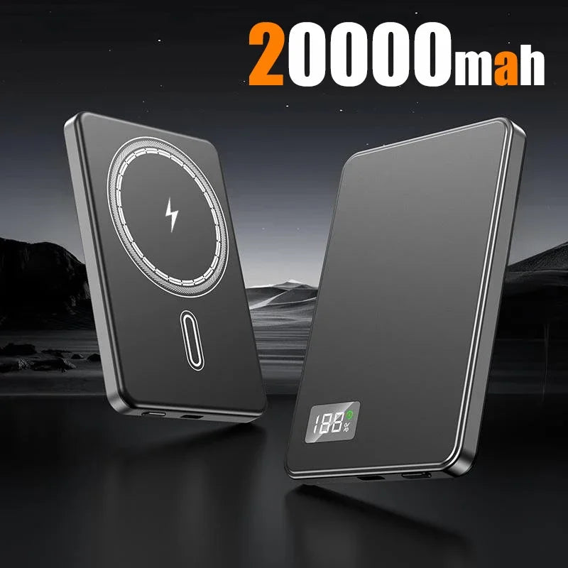 Magnetic Portable Charger 50000mAh - 22.5W Fast Charging Power Bank Grey-20000mAh Tidesmit