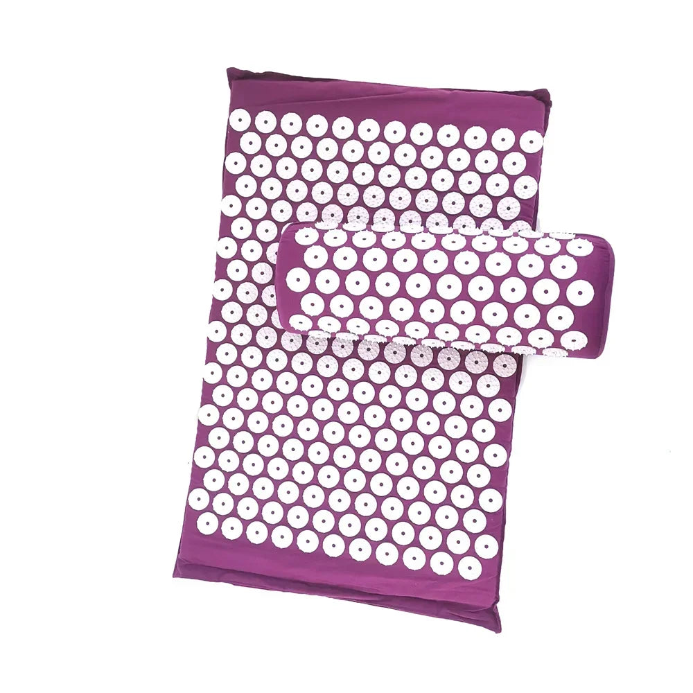 Profession Acupressure Massage Yoga Mat Touchpoints Relieve Back Body Pain Stress Spike Mat Acupuncture Mat with Pillow Cover