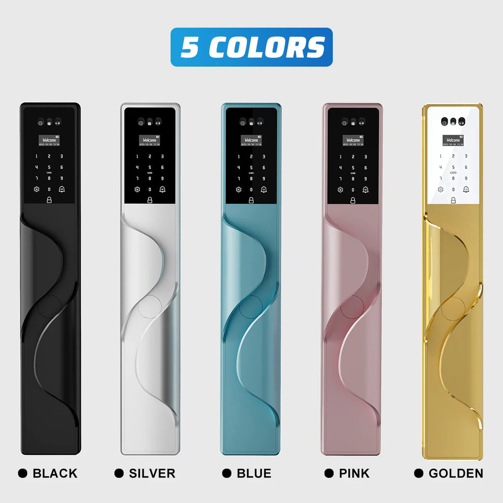 Waterproof Smart Door Lock with Camera Video Monitoring Intercom Palm Vein 3D Face Recognition Tuya Electric Door Lock