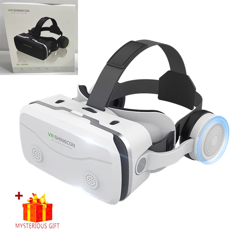 VR Headset for Smartphones - Immersive 3D Glasses with Remote Controller White Only VR Tidesmit