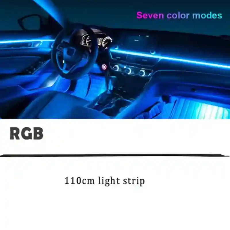 RGB Car Atmosphere Lamp LED Interior Strip Light Kit - Tidesmit 110CM light Strip RGB not rainbow Tidesmit