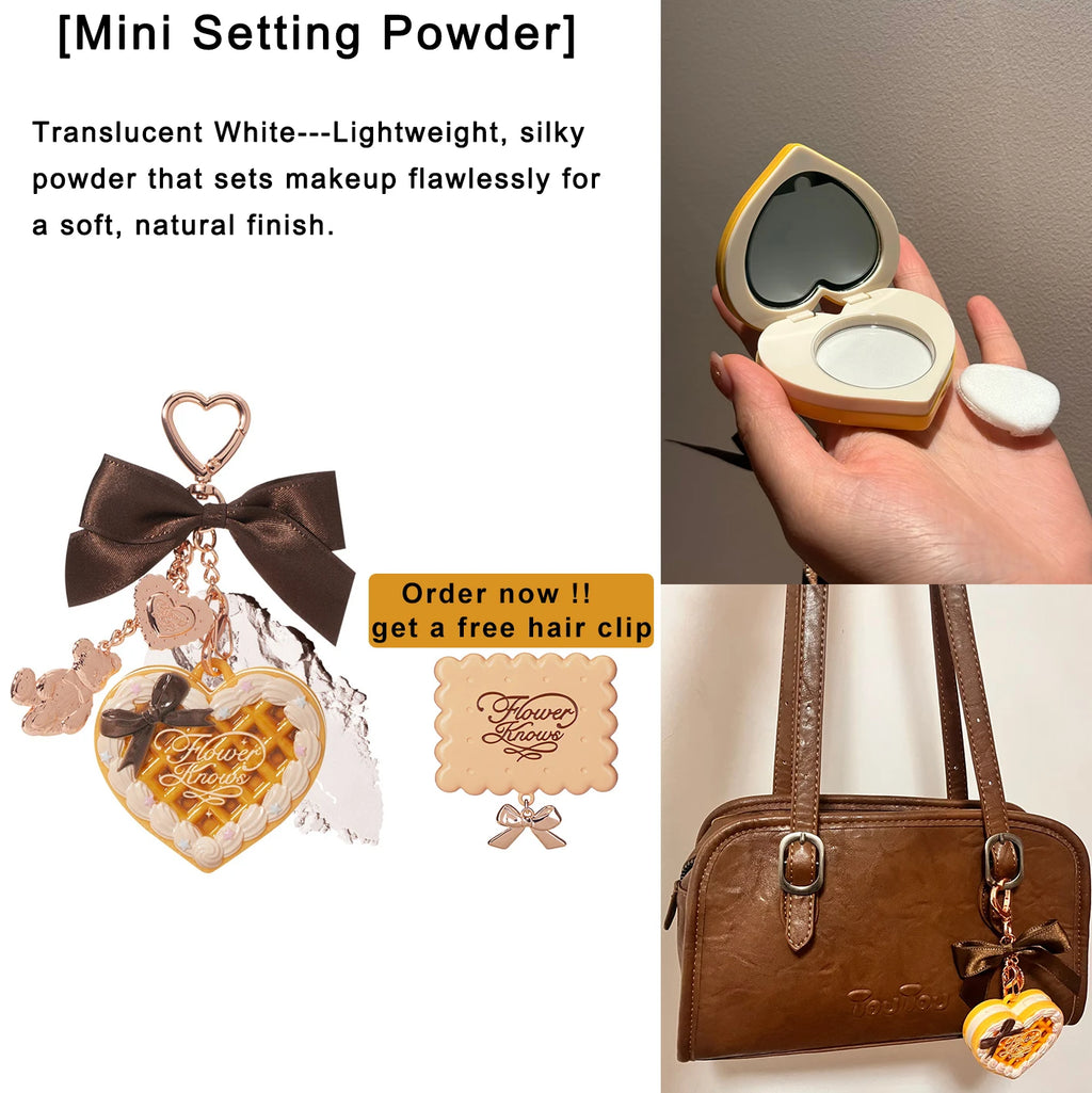 Tidesmit Flower Knows Sweetie Bear setting powder texture close-up for smooth matte oil control face makeup