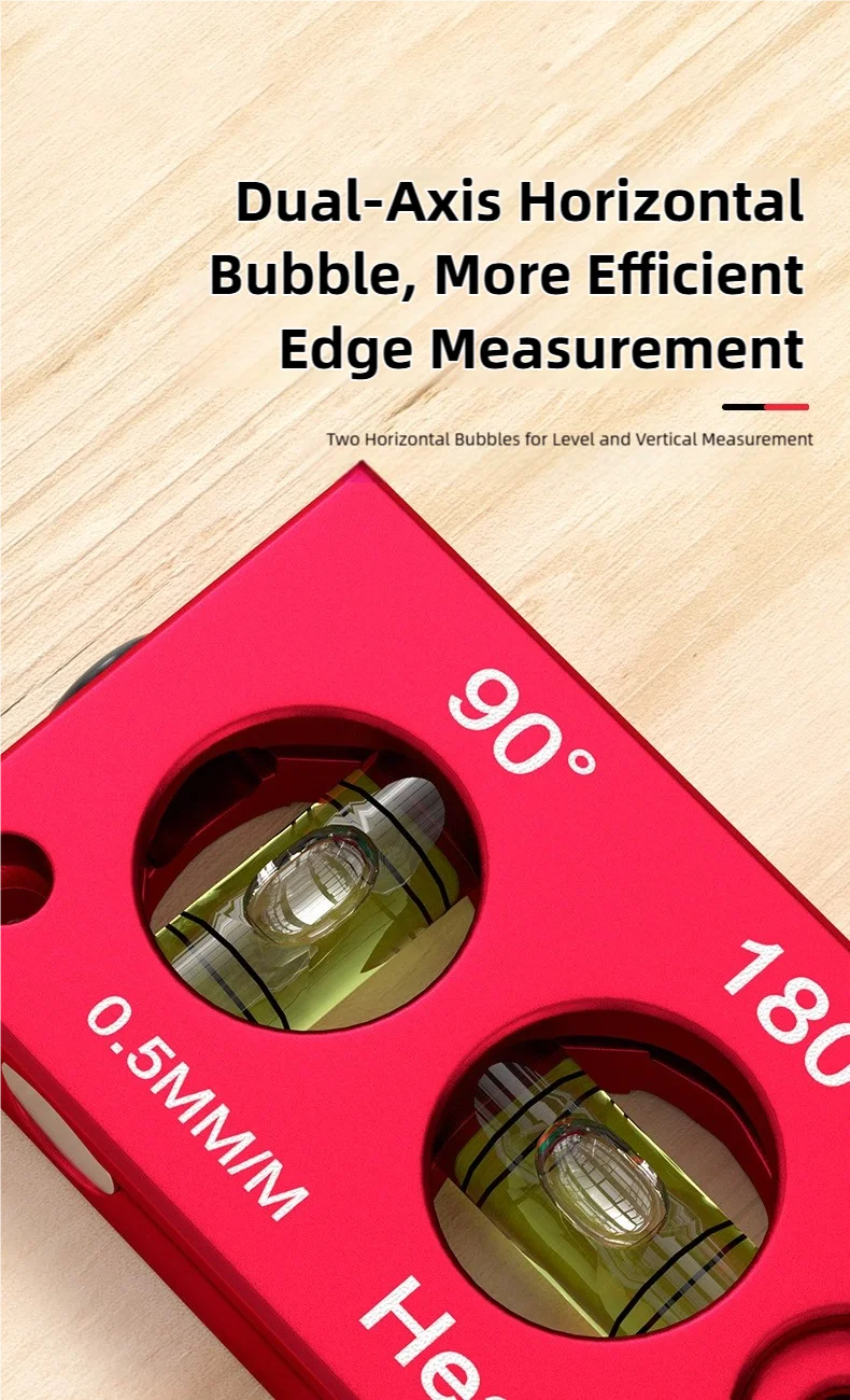 TINSOL Multi-functional Magnetic Marking Ruler Aluminum Alloy Ruler with Level Marking, Metric and Imperial, for Woodworking