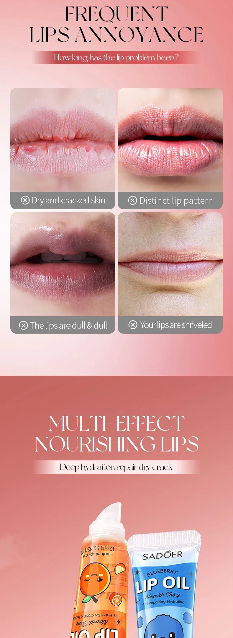 Crystal Jelly Lip Oil Set - Hydrating 3-Piece Lip Treatment Lip Care Tidesmit