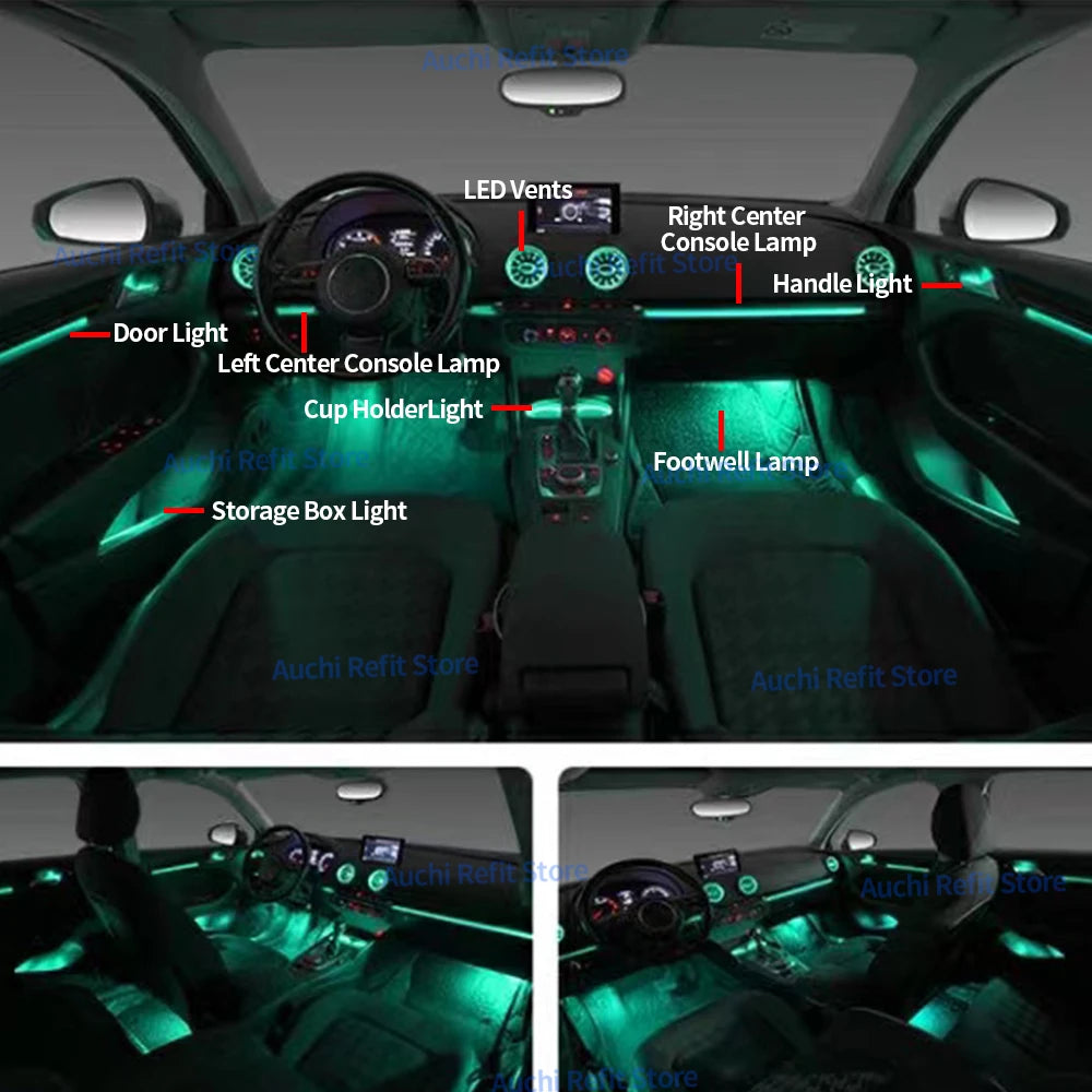 Ambient LED Interior Kit for Audi A3 S3 RS3 - 30-Color Custom Lighting Tidesmit