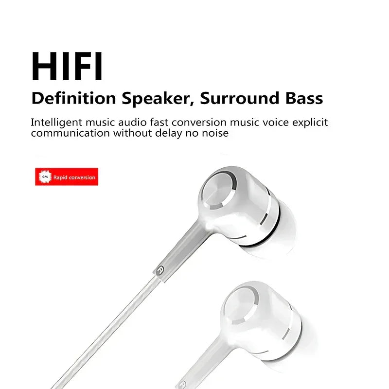 3.5mm Headphones Sports Wired Earphones HIFI Bass Wired Earbuds in-Ear Headset Game Subwoofer with Mic Handsfree Call For Phones Tidesmit