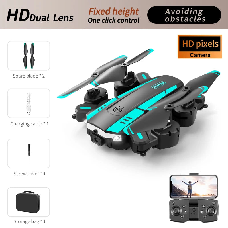 4K GPS Camera Drone with Obstacle Avoidance - Foldable Quadcopter GREEN-DUAL-4K Tidesmit