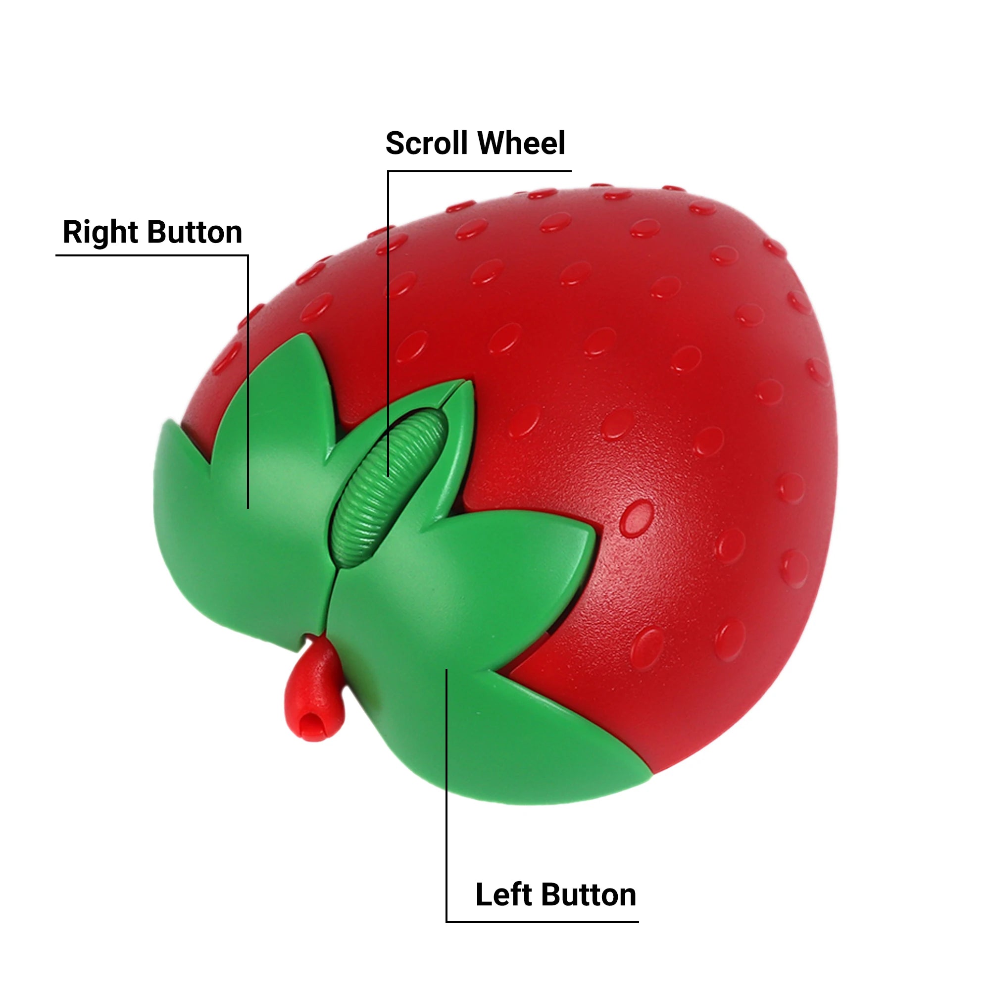 Wireless Cute Mouse 2.4G Bluetooth Dual-mode Strawberry Appearance Mute Button Light Weight Portable Office Use Gift For Girl