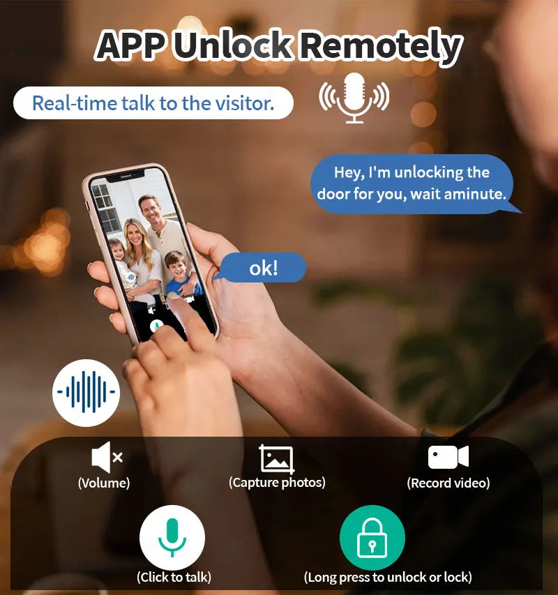 TTLOCK Smart Door Lock WiFi 3D Facial Recognition Electronic Lock Password Security Lock With Camera Biometric Door Lock For Hom