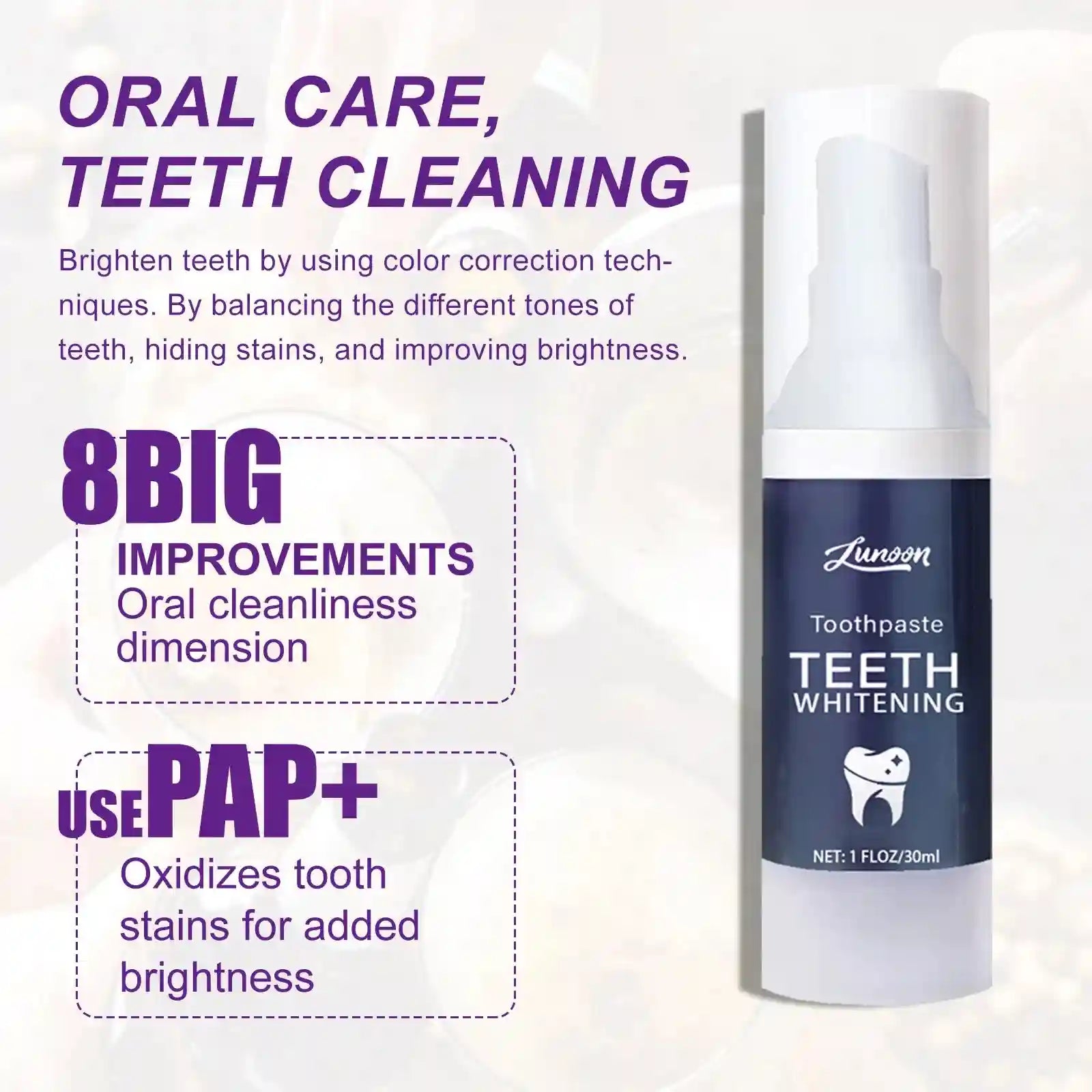 Tidesmit V34 teeth whitening toothpaste and 5D whitening strips for professional oral hygiene and fresh breath