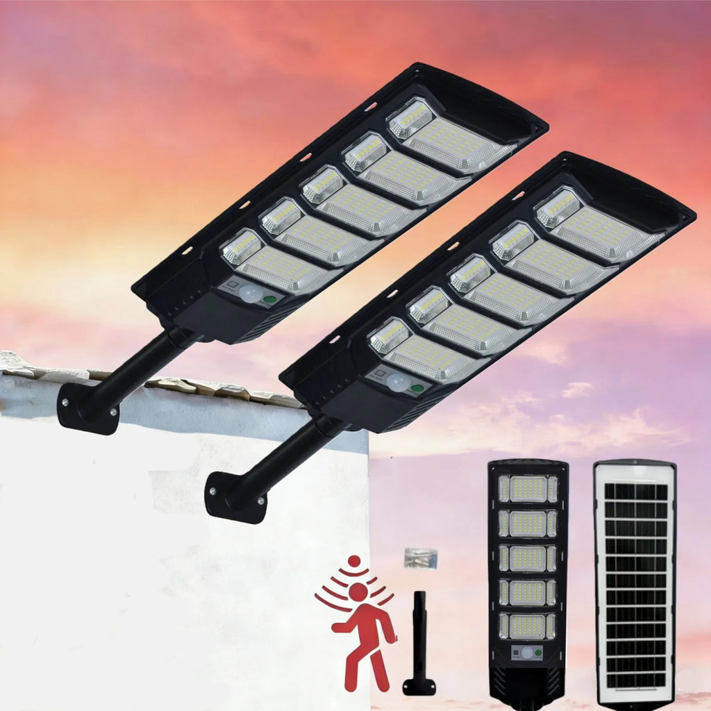 2-Pack 540-LED 120000LM Solar Street Lights (Outdoor Dusk-to-Dawn Motion Sensor) Easy to Install Waterproof